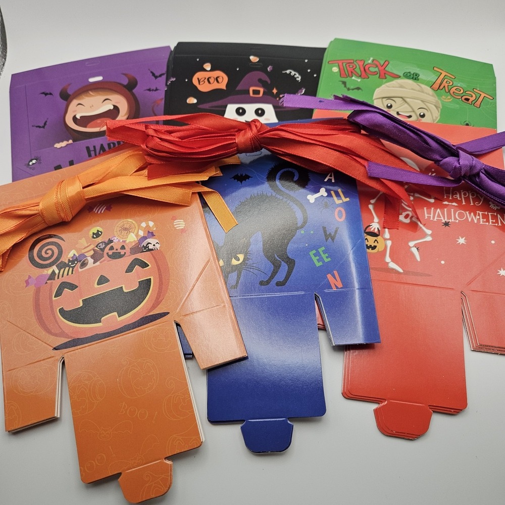Halloween Treat Boxes (30 Ct) With Ribbon Ties